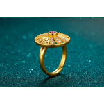 NXGOLD Royal Sunburst Ruby Designer Ring