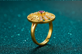 NXGOLD Royal Sunburst Ruby Designer Ring
