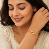 Luxury Oval Greek Key Open Kada Bracelet for women & girls