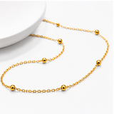 Women's Elegant Gold Bead Link Chain Necklace