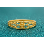 NXGOLD Floral Cutwork Textured Gold Ring