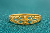 NXGOLD Floral Cutwork Textured Gold Ring