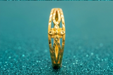 NXGOLD Floral Cutwork Textured Gold Ring