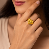 NXGOLD Designer Heart Adjustable Ring for Women
