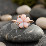 NXGOLD Luxury 360° Rotating Flower Ring with Opal & Cubic Zirconia