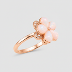 NXGOLD Luxury 360° Rotating Flower Ring with Opal & Cubic Zirconia