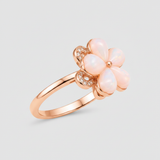NXGOLD Luxury 360° Rotating Flower Ring with Opal & Cubic Zirconia