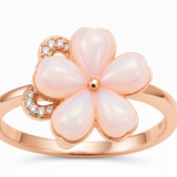 NXGOLD Luxury 360° Rotating Flower Ring with Opal & Cubic Zirconia