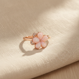 NXGOLD Luxury 360° Rotating Flower Ring with Opal & Cubic Zirconia