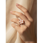 NXGOLD Luxury 360° Rotating Flower Ring with Opal & Cubic Zirconia