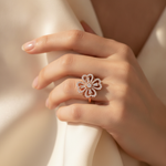 NXGOLD Luxury 360° Spin Flower Ring with Cubic Zirconia