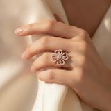 NXGOLD Luxury 360° Spin Flower Ring with Cubic Zirconia