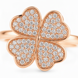 Luxury 360° Spin Clover Ring with Sparkling CZ Stones