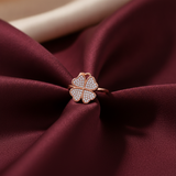 Luxury 360° Spin Clover Ring with Sparkling CZ Stones