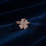 Luxury 360° Spin Clover Ring with Sparkling CZ Stones