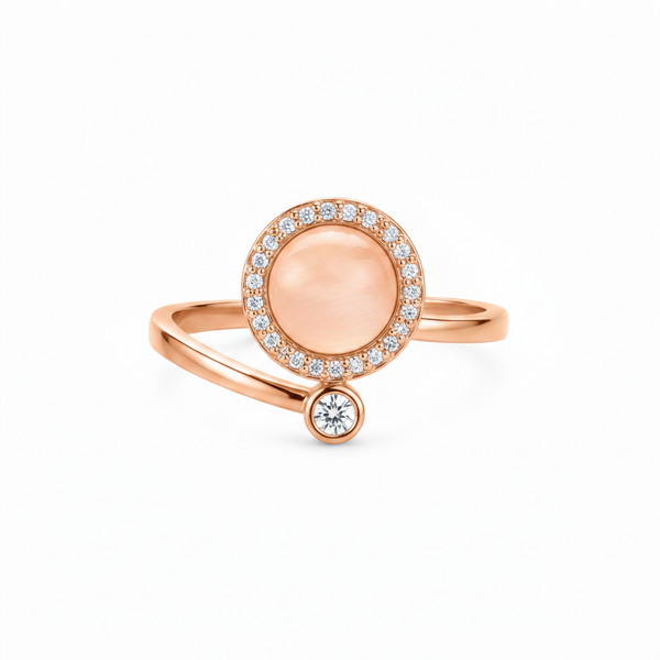 NXGOLD Luxury 360° Rotating Circle Ring with Cubic Zirconia