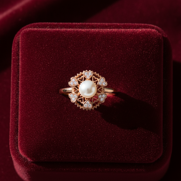 NXGOLD Premium 360° Rotating Pearl Adjustable Ring