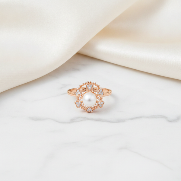 NXGOLD Premium 360° Rotating Pearl Adjustable Ring