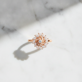 NXGOLD 360° Rotating Crystal Flower Ring for Women