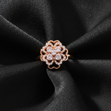 NXGOLD 360° Rotating Floral Spinner Ring for Women