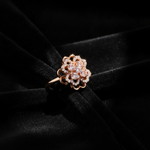 NXGOLD 360° Rotating Floral Spinner Ring for Women