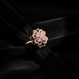 NXGOLD 360° Rotating Floral Spinner Ring for Women