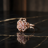 NXGOLD 360° Rotating Floral Spinner Ring for Women