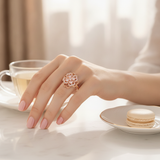 NXGOLD 360° Rotating Floral Spinner Ring for Women