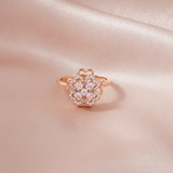 NXGOLD 360° Rotating Floral Spinner Ring for Women