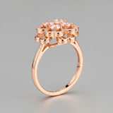 NXGOLD 360° Rotating Floral Spinner Ring for Women