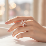Luxury 360° Spin Flower Ring with Premium CZ Stones