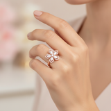 NXGOLD Premium 360° Rotating Floral Spinner Ring