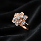 NXGOLD 360° Rotating Flower Spinner Ring for Women