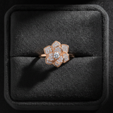 NXGOLD 360° Rotating Flower Spinner Ring for Women