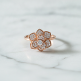 NXGOLD 360° Rotating Flower Spinner Ring for Women