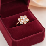 NXGOLD 360° Rotating Flower Spinner Ring for Women