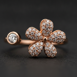 Luxury Bloom 360° Spinner Ring with Sparkling CZ Stones