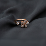Luxury Bloom 360° Spinner Ring with Sparkling CZ Stones
