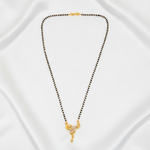 Premium CZ Triangle Pendant Mangalsutra with Black Beads Necklace