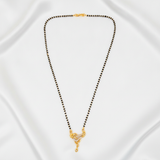 Premium CZ Triangle Pendant Mangalsutra with Black Beads Necklace