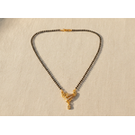 Premium CZ Triangle Pendant Mangalsutra with Black Beads Necklace