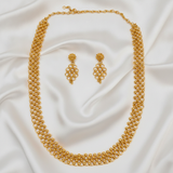 NXGOLD Premium Gold Beaded Choker Necklace Set with Matching Earrings