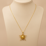 Golden Solstice Sun Necklace for Women