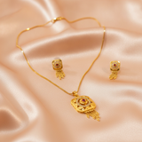 NXGOLD Signature Ruby Elegance Necklace & Earrings Set