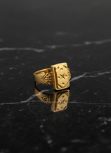 NXGOLD Luxury Men’s Ring with Star Engraved Rectangular Design