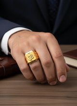 NXGOLD Divine Om Classic Gold Signet Ring for Men