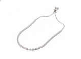 Classic CZ Tennis 925 Sterling Silver Adjustable Bracelet for Women & Girls