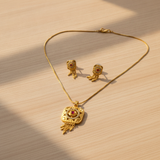 NXGOLD Signature Ruby Elegance Necklace & Earrings Set