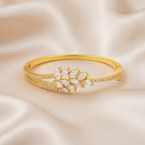 Regal Marquise Crystal Leaf Open Bracelet for Women