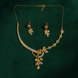 NXGOLD Premium Leaf Vine Crystal Necklace Set for Women